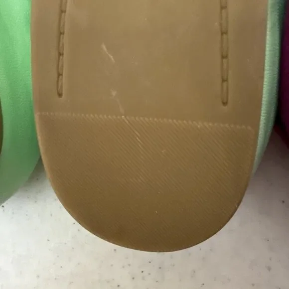 J.Crew Ballet Flat Shoes Womens Size 10 Green Blue Leather Round Toe Slip On - Picture 15 of 16